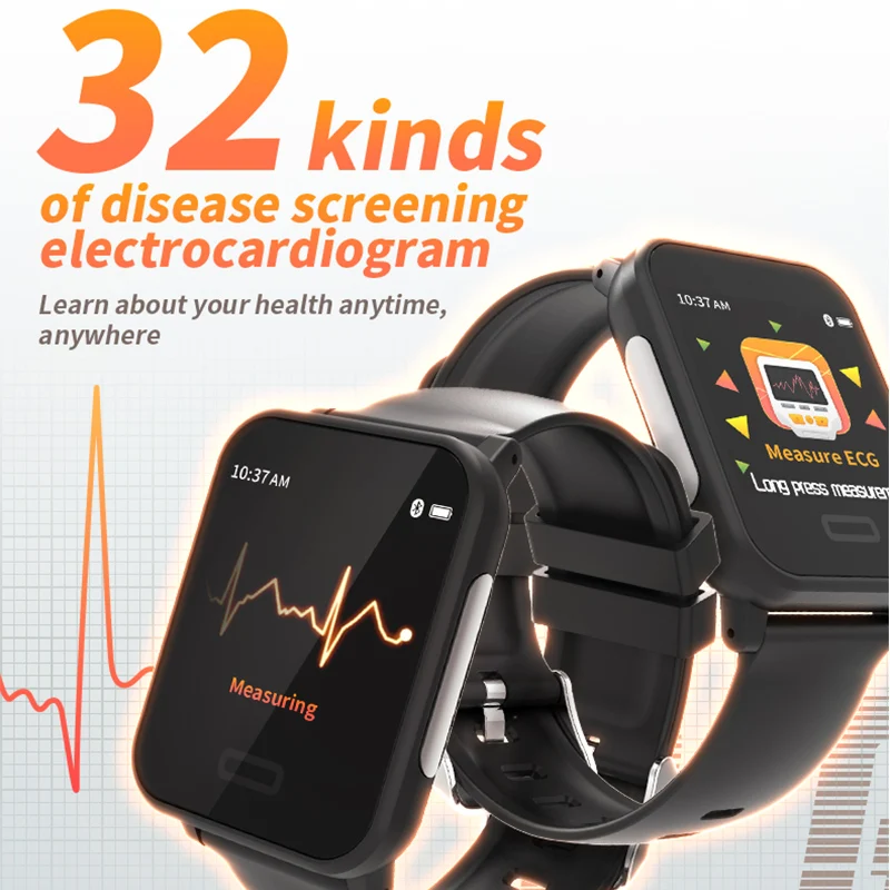 Смарт-часы ECG + PPG для мужчин и женщин спортивные водонепроницаемые с защитой