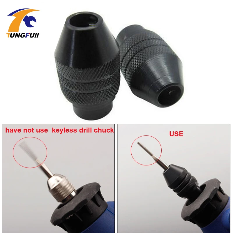 Tungfull Dremel Аксессуары лазерного гравера Универсальный Зажимной патрон без ключа для Dremel роторный инструмент патрон Универсальный Зажимной патрон без ключа для мини-дрель