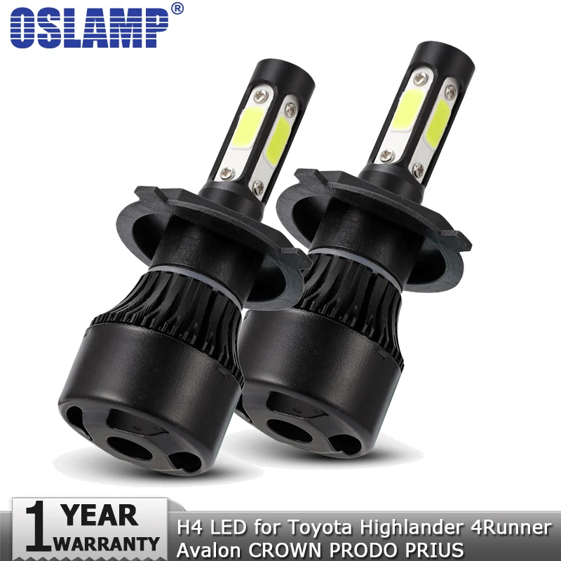 Oslamp H4 светодиодный фары лампы Hi lo луч 100 Вт 10000lm 12v 24vauto для Toyota Highlander 4runner Avalon Корона