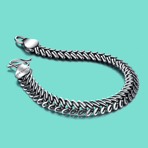Для мужчин 925 пробы серебро браслет специальные ожерелье с подвеской в виде змеи