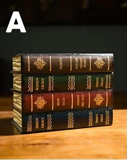 Декоративная винтажная фальшивая книга ретро-органайзер, коробки, секретная коробка для хранения, деревянный косметический чехол для украшений, для дома, офиса, книг, полка, Декор - Цвет: A
