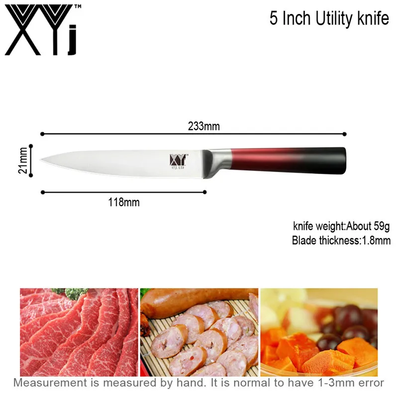 5 slicing knife XYj кухонные ножи из нержавеющей стали 8 ''7'' 5 ''3,5'' шеф-повара для нарезки хлеба Santoku нож для очистки овощей приспособление для дома инструменты для приготовления пищи - Цвет: 5 slicing knife
