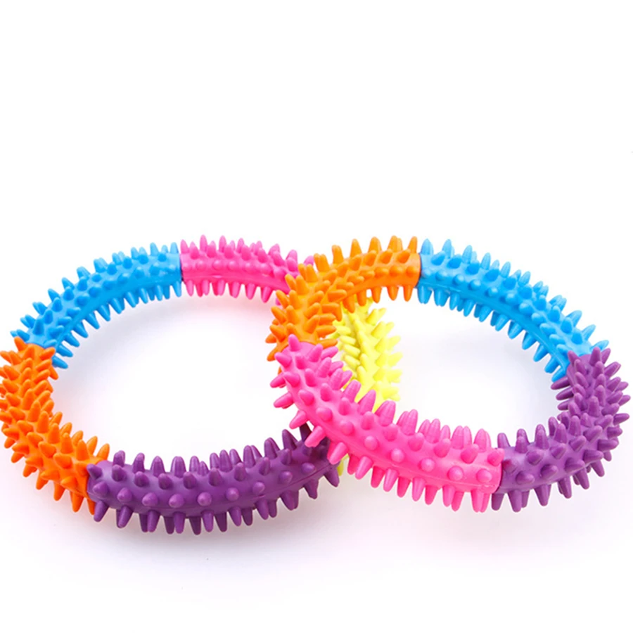 Резиновая игрушка собака жевать пищалка кольцо чистить зубы милая укус игрушки