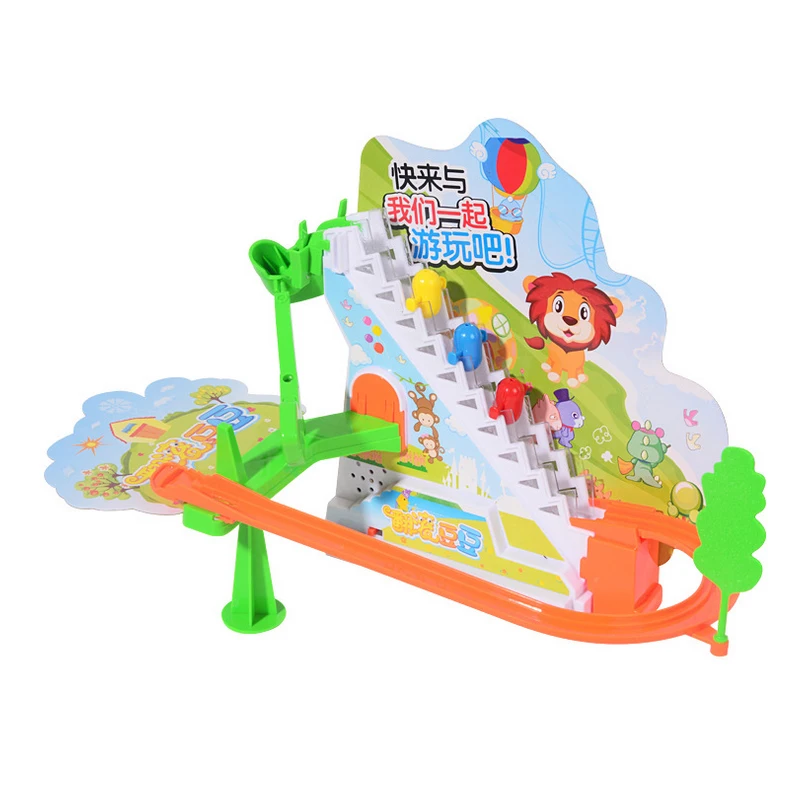 Трековые игрушки счастливый горох поднимается по лестнице электрический