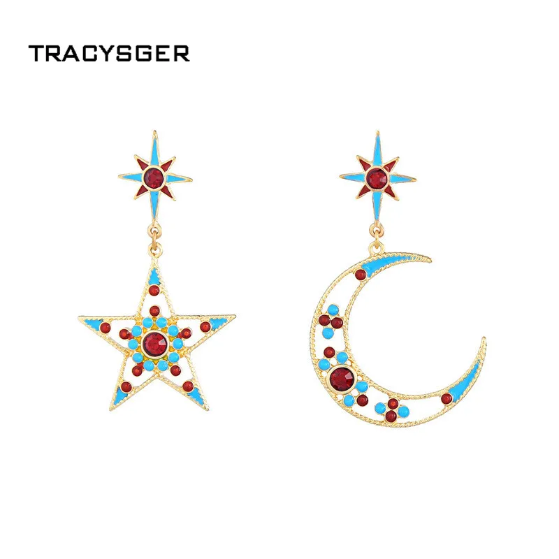 AB-ed01595c/TRACYSGER/серьги в виде Луны и звезды | Украшения аксессуары