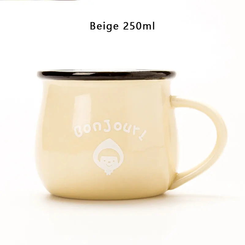 14 Zakka Ретро керамическая чашка креативный Европейский стиль кружка для завтрака эмалированные молочные чашки милые кружки изображение животного кофейная чашка прекрасные подарки - Цвет: 14