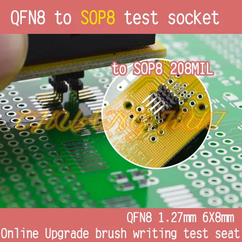 6*8 мм WSON8 до SOP8 тестовая розетка DFN8 QFN8 MLF8 шаг = 1 27 (6x8 208mil SOP8) | Компьютеры и офис