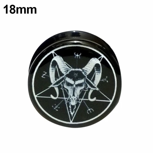 18 mm 1 пара пентаграмма серьги с узором затычки винт подходят для ушей кольцевые калибры плоти туннели кликер пирсинг для пупка магнит серьги Рождественский подарок - Окраска металла: 18 mm