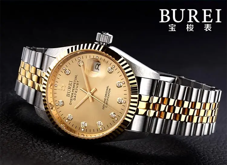 BUREI 5003 Switzerland часы мужские роскошные брендовые oyster perpetual datejust Miyota автоматические механические золотые relogio Masculino