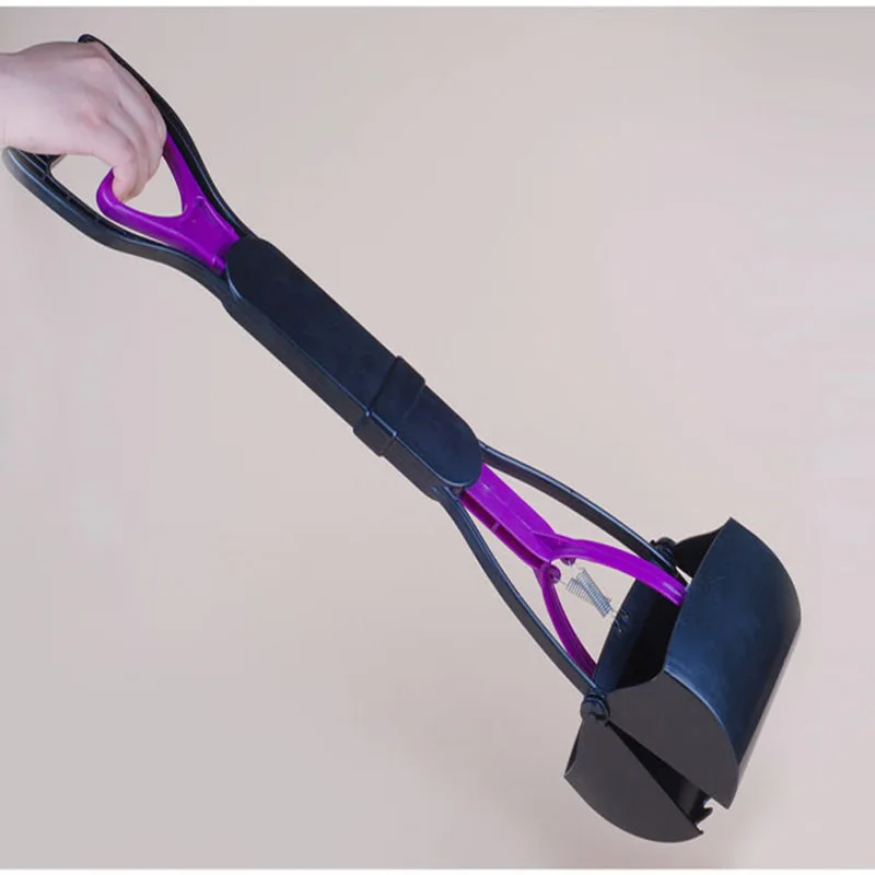 Новая Легкая Длинная Ручка Собак Pet Pooper Scooper Челюсти Чистый Pick Up Отходов Poop Scoop Pueple