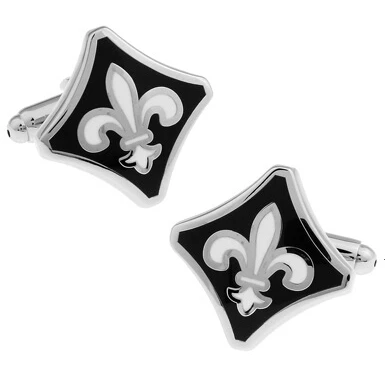 

Factory Price Retail Wedding Cufflinks For Men Fashion Copper Material Black Classic Logo Design Cuff Links Free Shipping