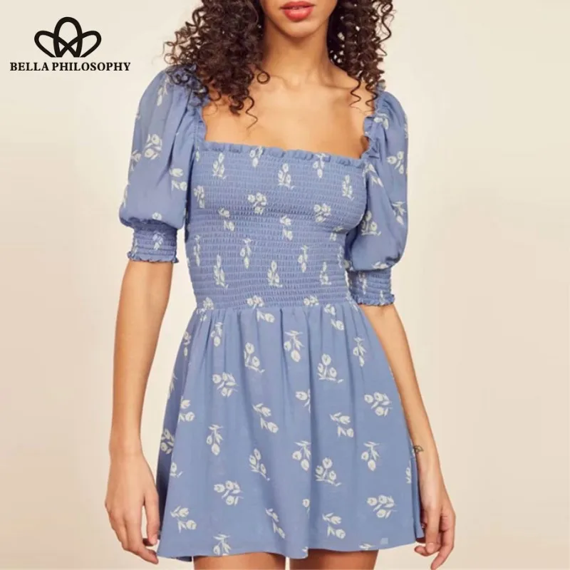 Женское мини платье с коротким рукавом повседневное эластичное ТРАПЕЦИЕВИДНОЕ