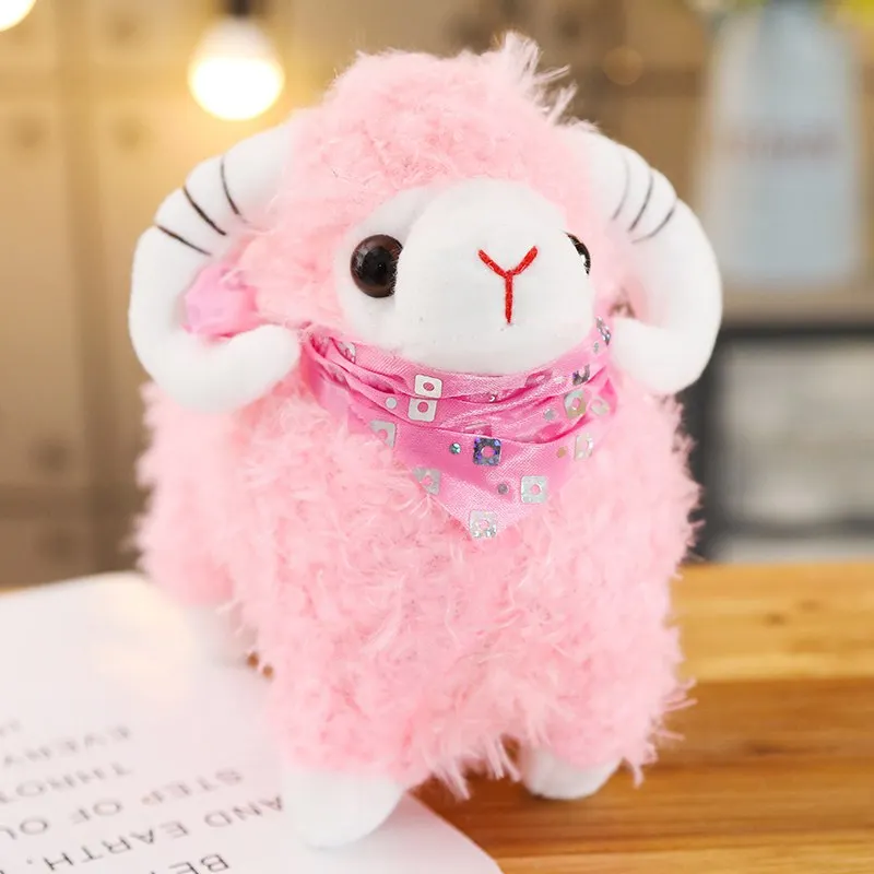 Pink 20 см красочные милые овечки плюшевые игрушки мягкие Мультяшные животные ягненка Мягкая кукла лама Игрушки для маленьких девочек подарок на день рождения - Цвет: Pink