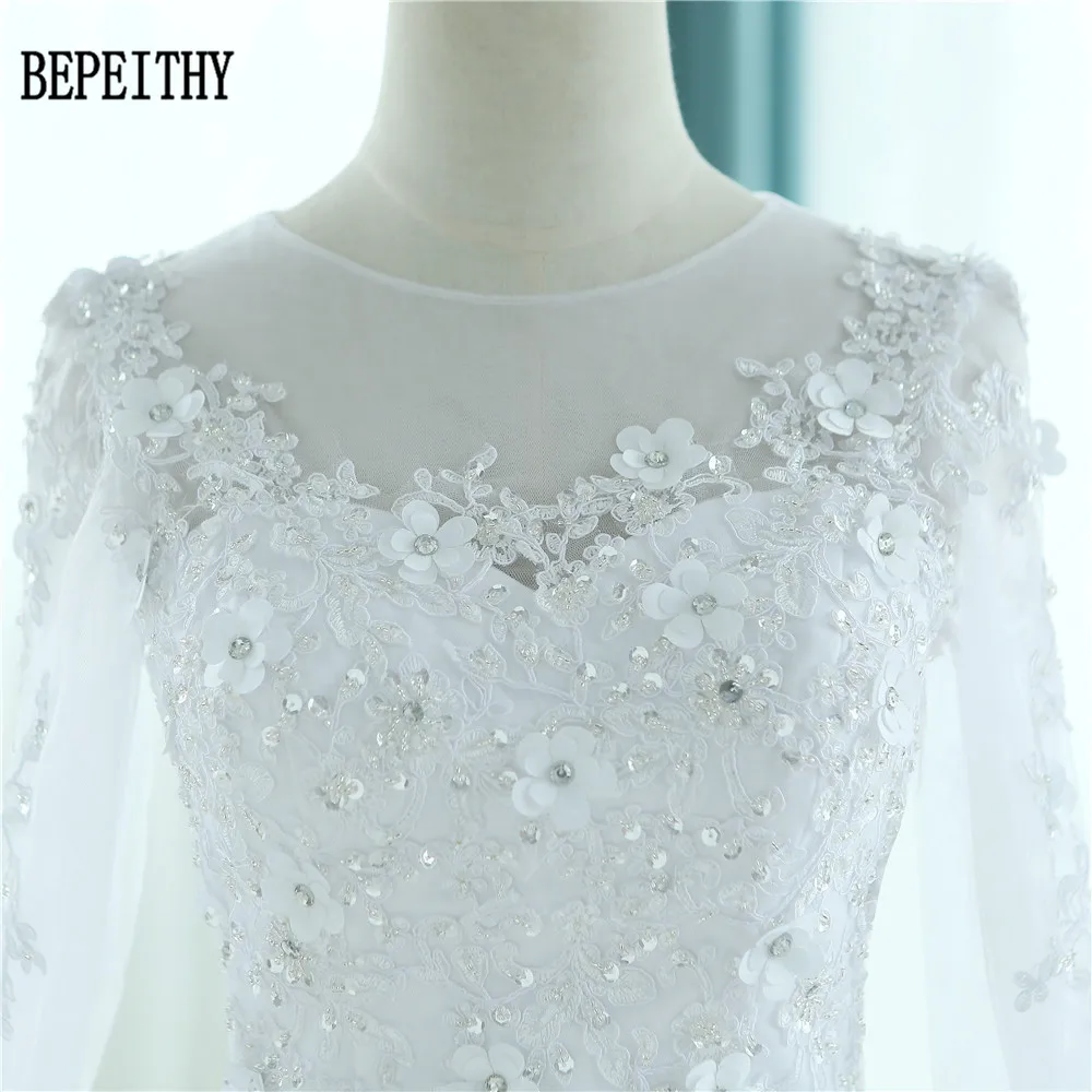 Женское бальное платье BEPEITHY Белое Бальное Платье с длинным рукавом и кружевной