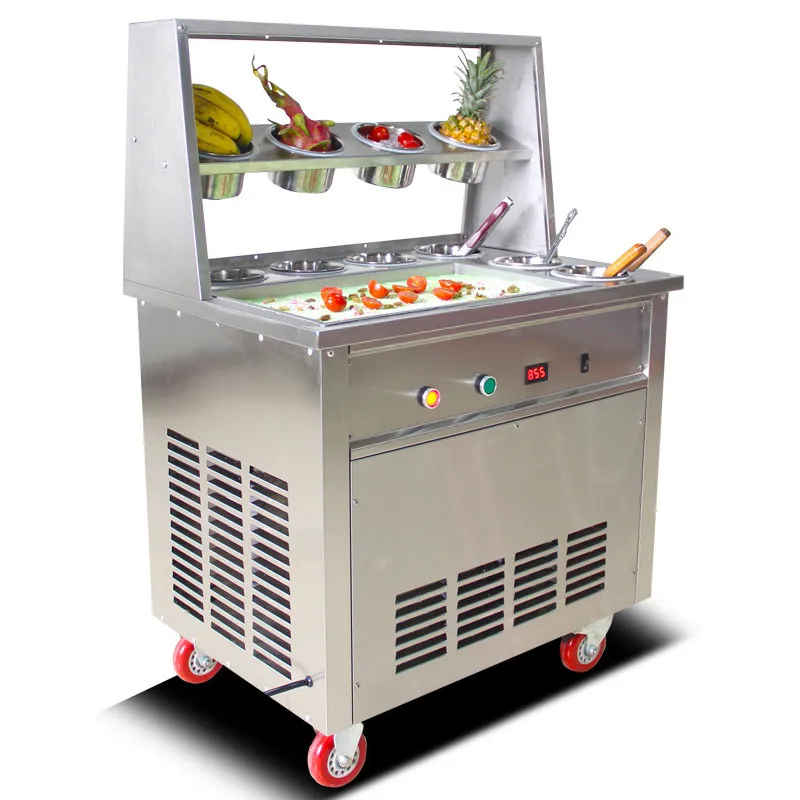 

Бесплатная доставка Коммерческая тайская машина для жареного мороженого квадратная сковорода 110В 220В ролл из жареного мороженого машина с ...