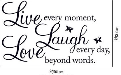 Sales-Promotion Live Love Laugh Letters Transprent Waterproof Vinyl Wall Quotes DecalPVC Home Decor Stickers | Дом и сад
