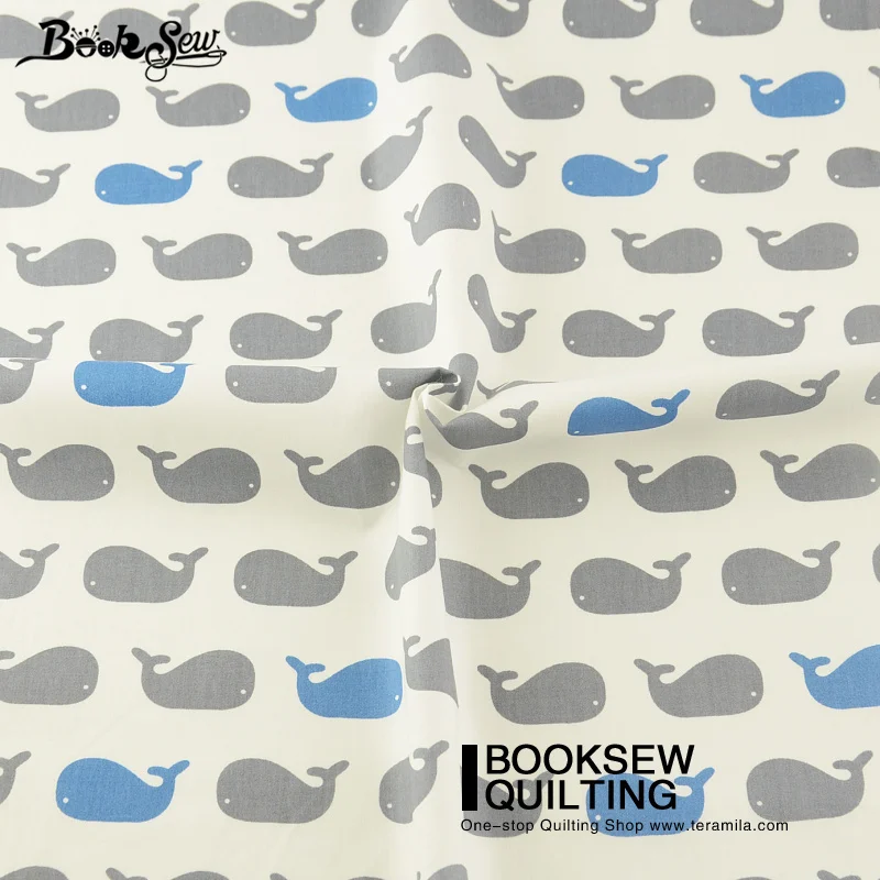 Booksew хлопчатобумажная ткань маленькие киты шторы с рисунком подушки квилтинг одежда Art Work набор лоскутного постельного белья
