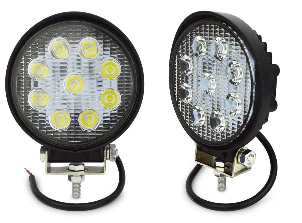 2X 4inch round led work light 27w spot flood lamp 12v 24v for Tractor Trailer ATV SUV 4X4 4WD Off-road Backyard | Автомобили и