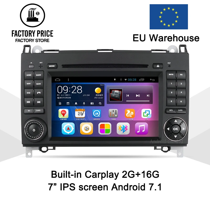 Quad Core 2G/32G Автомобильный DVD плеер стерео Android 7 1 Автомагнитола BT для Benz B200 A/бкласса