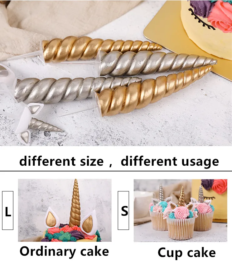 Топперы для торта в виде единорога рог с ушками украшения топперы кексов