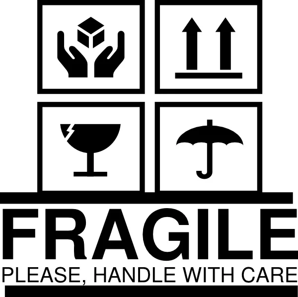 1000pcs/lot 7x7cm FRAGILE PLEASE HANDLE WITH CARE self adhesive Shipping Label/Sticker,Item No.SS33