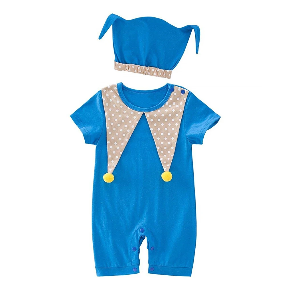 Newborn Romper Summer Toddler Onesies Cosplay Clothing Baby Kid Girl Boy Short Sleeve Clown Infant Jumpsuit With Cap Party |