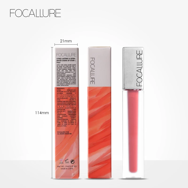 

FOCALLURE Lipstick Long-lasting & Ultra-matte Liquid Lip Stain High Quality Waterproof Lipstick Quick-drying Transfer-free