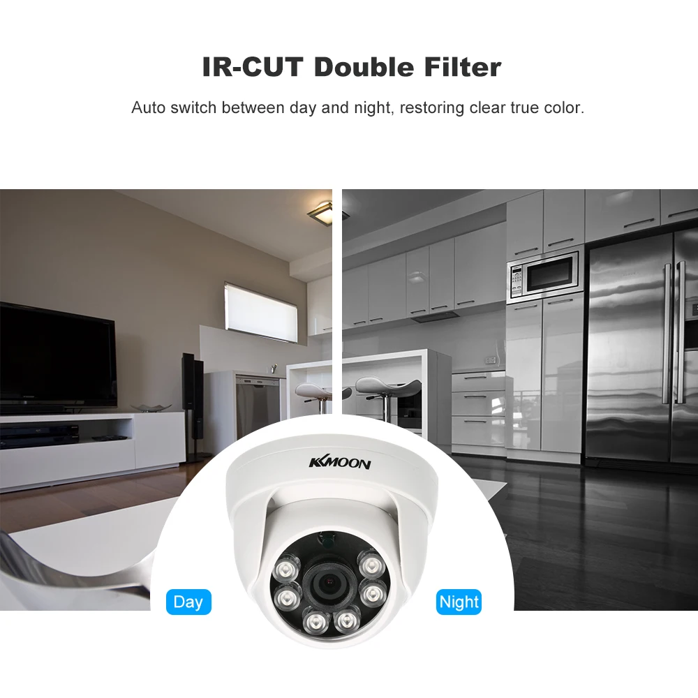 KKmoon 1080P AHD купольная CCTV камера 2.0MP 1/2.8 ''CMOS 6 шт. Массив ИК светодиодов ночного