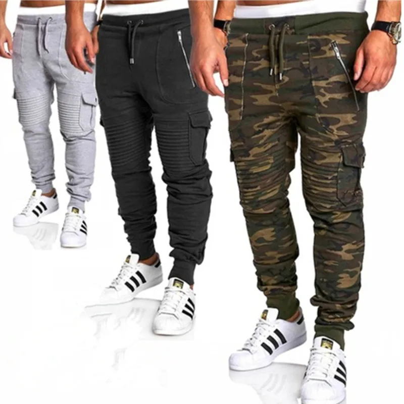 2019New camo Мужские спортивные штаны для бодибилдинга мужские брюки в стиле милитари