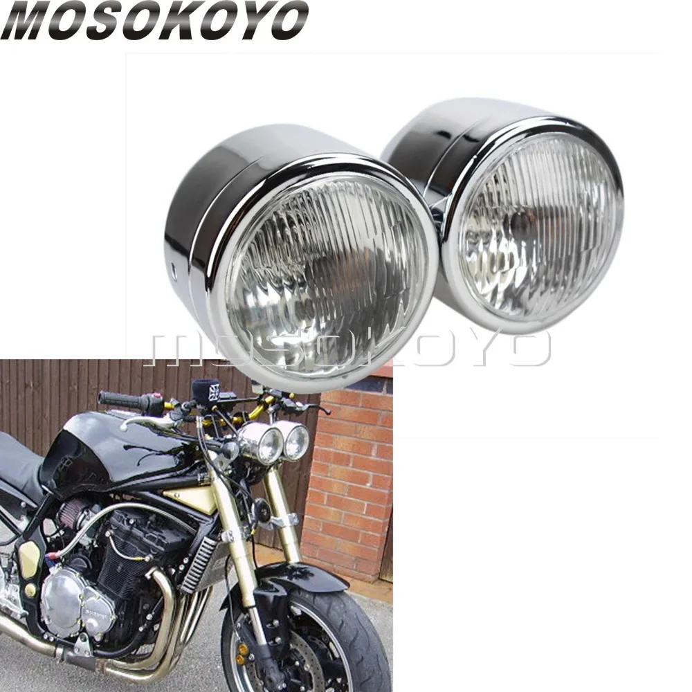 Хромированный двойной подвесной светильник передний для Harley Cafe Racer SV650 Vmax Cruiser