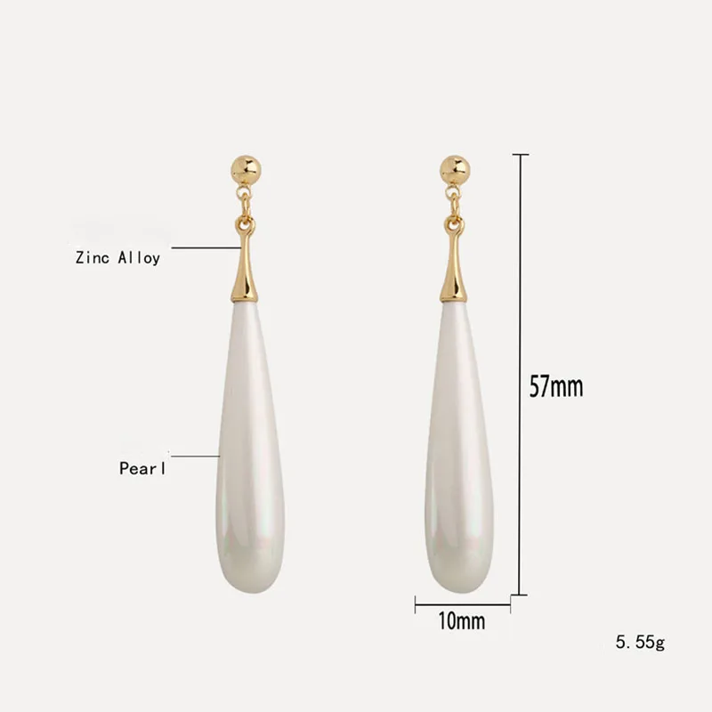 Длинные серьги с жемчугом в форме капли Корейская версия зимних сережек капелек
