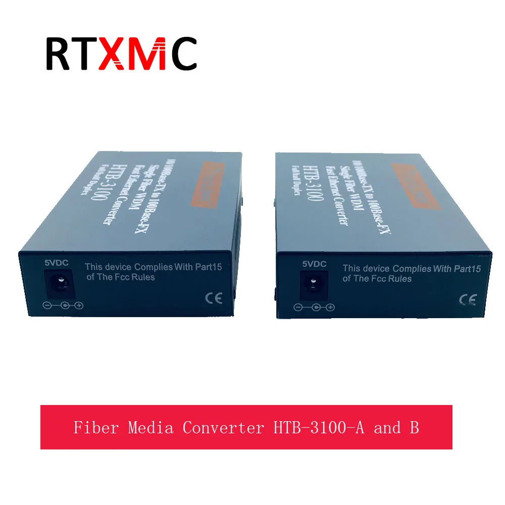 1 пара одноволоконный конвертер для оптического волокна 25 км SC 10/100