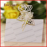 50pcs latest laser cutting wedding invitation decorations name place cardtable cardsrose flower valentine paper party decor