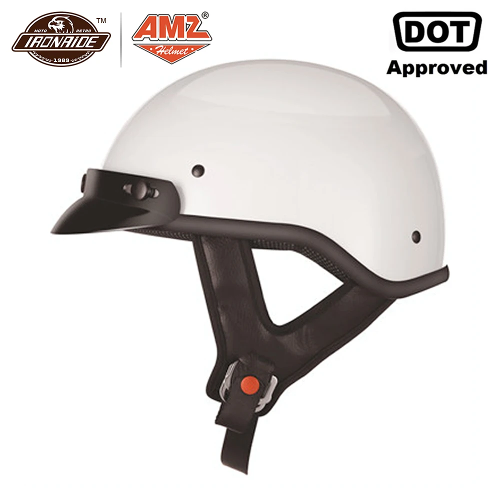 AMZ Ретро винтажный мотоциклетный шлем Casco Moto Половина лица Cascos Para Moto мотоциклетный скутер шлем немецкие точки шлемов 4 сезона