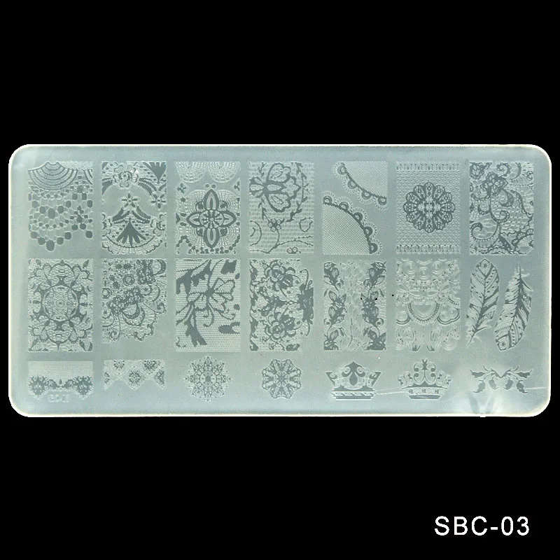 SBC цветы и кружева дизайн ногтей печать штампов пластины для дизайна шаблон