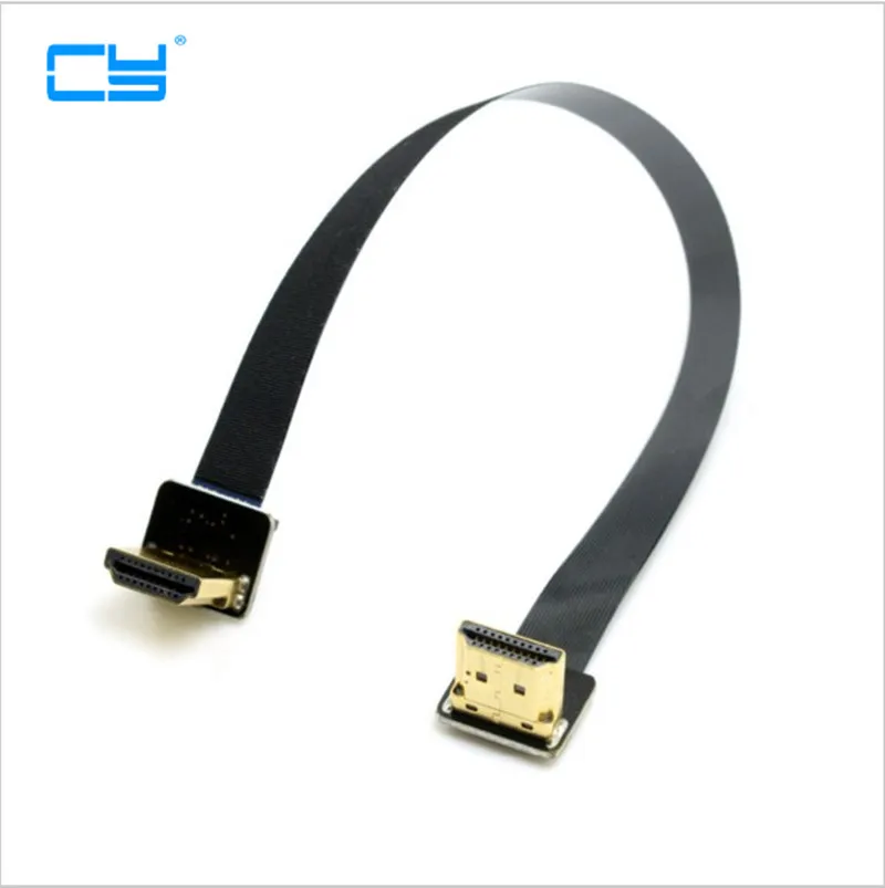 

0,2 м FPV двойной под углом 90 градусов HDMI тип A штекер-штекер HDTV FPC плоский кабель для мультикоптера аэрофотосъемки 10 см 20 см 50 см