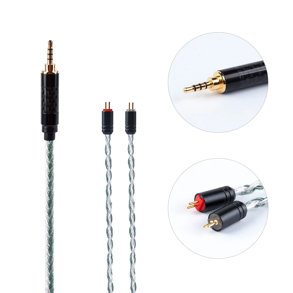 2PIN2.5 HiFiHear 16 Core посеребренный балансный кабель 2,5/3,5/4,4 мм с MMCX/2pin/QDC разъем для ZS10 Pro AS10 AS16 ZSN C12 BL-03 - Цвет: 2PIN2.5
