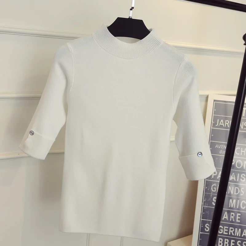 OHCLOTHING рукав голова пять весна-осень облегающий свитер с высоким воротником |