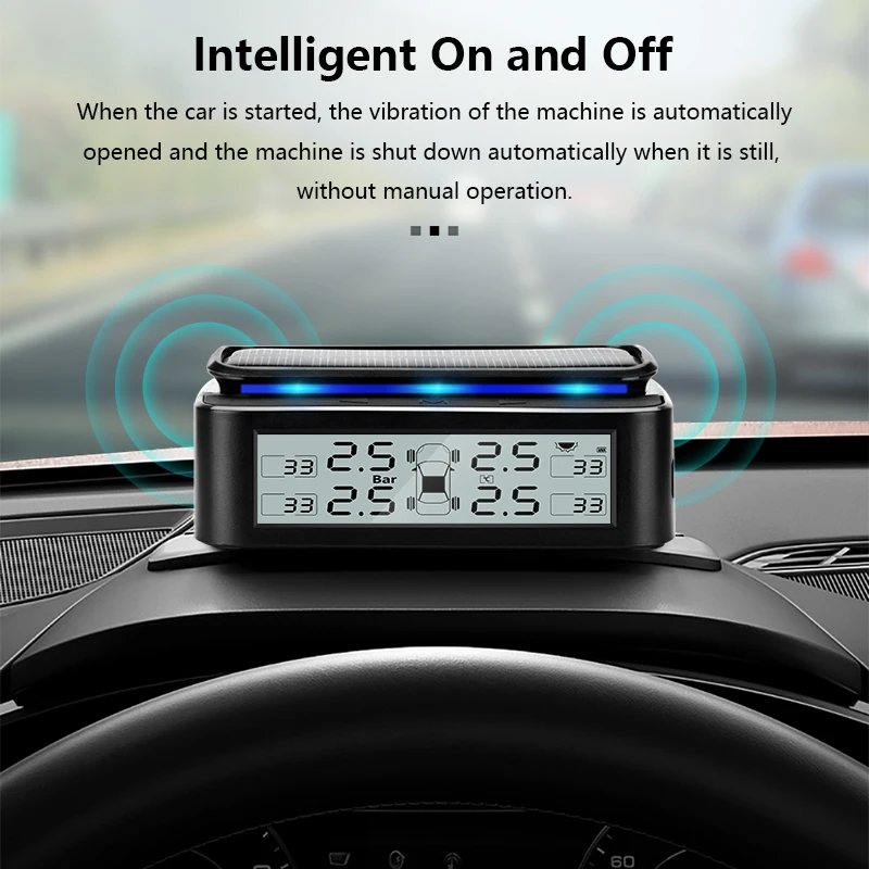 VTOPEK Солнечная USB TPMS автомобильная система контроля давления в шинах окружающий