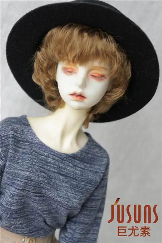 size 8-9inch Brown JD111SM 1/4 1/3 MSD SD Мода BJD кукла парик SUSM волна синтетический мохеровый парик 7-8 дюймов 8-9 дюймов аксессуары для кукол - Цвет: size 8-9inch Brown