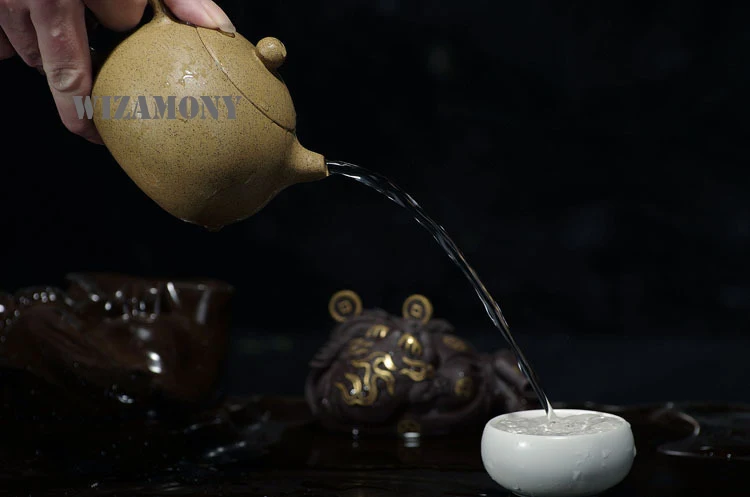 

WIZAMONY Antique Authentic Guaranteed Purple Clay tea set 250CC Zisha Ceramics Arts xishi Teapot yi xing Clay China Tea Set