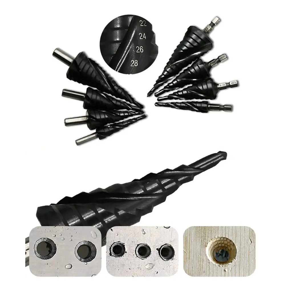 Ступенчатое сверло пагода треугольная паза ручка стальная пластина дрель