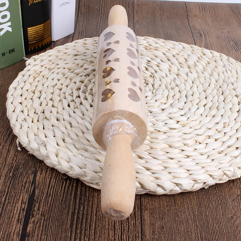 Christmas Snowflake Dog Cat Wooden Rolling Pin Embossing Baking Cookies Noodle Biscuit Fondant Cake Dough Patterned Roller L1029 | Дом и сад