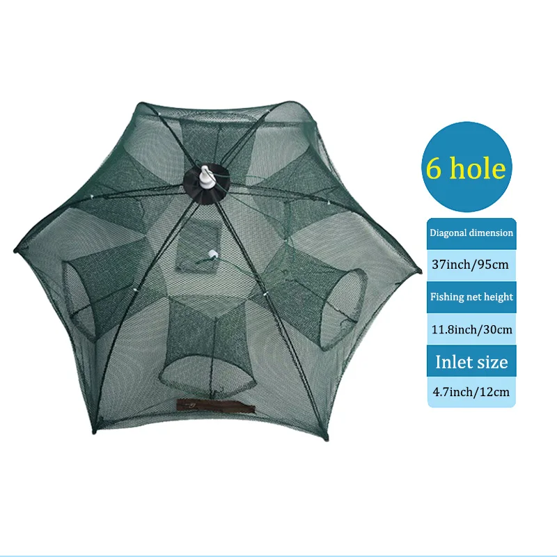 Портативная рыболовная сеть нейлоновая автоматическая складная ловушка для
