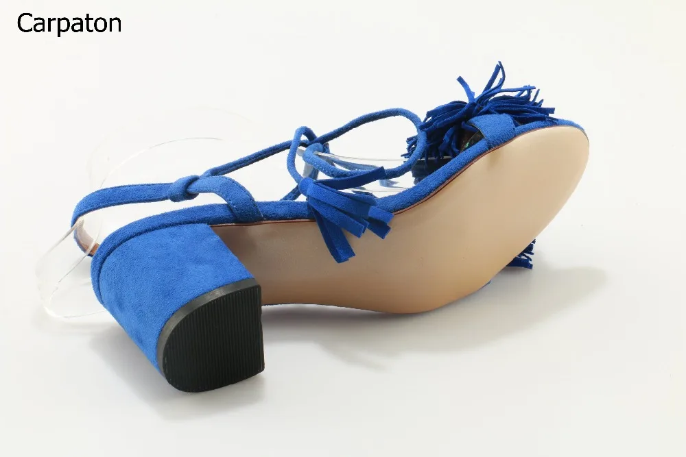 Новые 2017 Для женщин сплошной синий Ремешок на щиколотке выдалбливают открытым