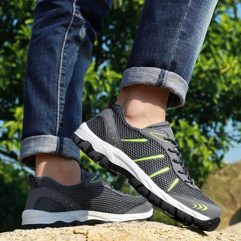 

AKZ Mens Casual Shoes New Spring Summer High Quality PU Leather Round Toe Male Outdoor Walking shoes light Comfortable Lace up