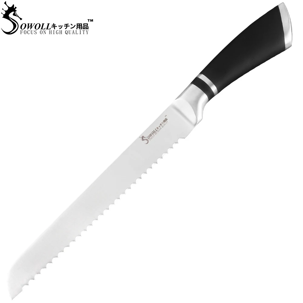 8 inch bread SOWOLL 5 дюймов Универсальный Ножи Набор ножей для повара Кухня Нержавеющая сталь 3Cr13 Ножи Ультра и острыми носками в лезвие из углеродистой стали Пособия по кулинарии столовые приборы - Цвет: 8 inch bread