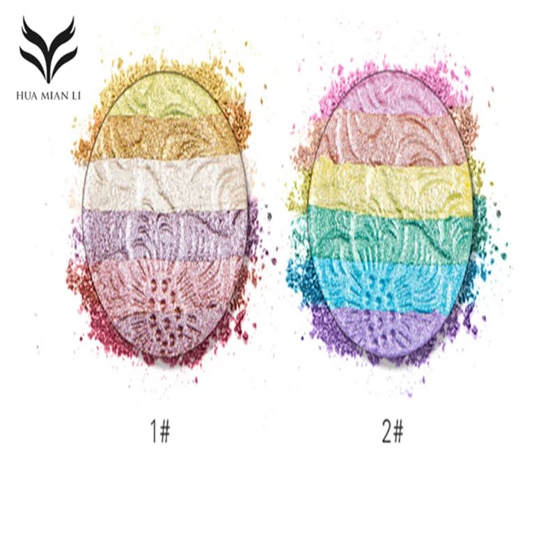 Huamianli Halloween Eyeshadow Palette Rainbow Highlighter Blusher Glow Kit Prism Shimmer Color MakeUp Beauty Eye shadow Cosmetic |