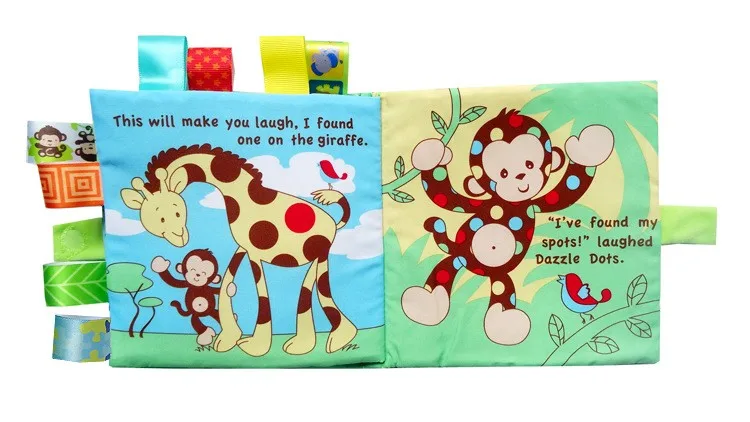 Детские обучающая и развивающая серия с нашивками в виде животных, блокнот, Обложка из мягкой ткани животных Ткань Книга Младенческая Раннее развитие ребенка Тканевые книги