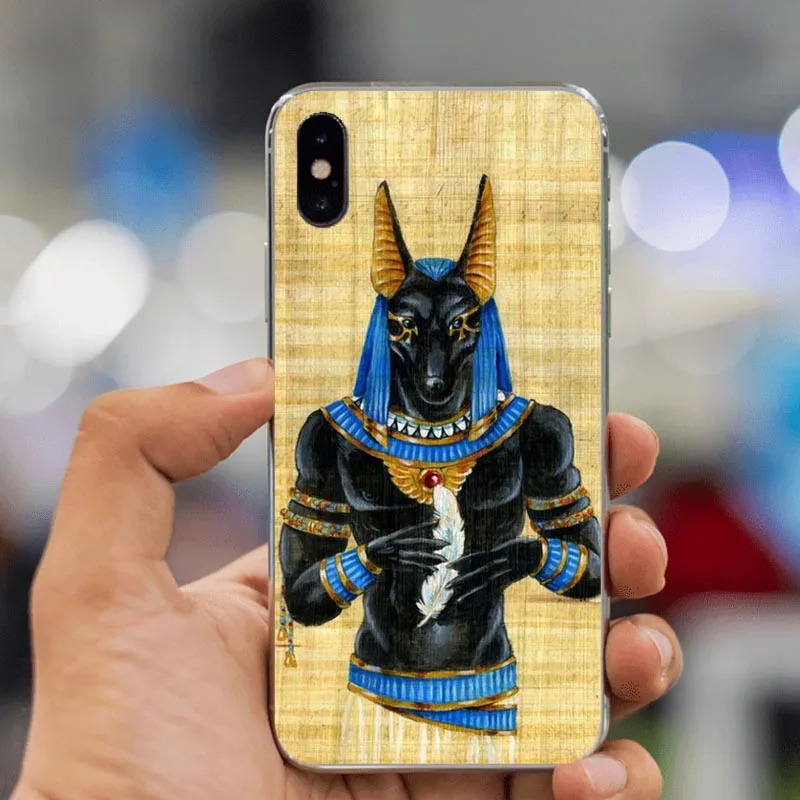 Egypt Nefertiti Anubis Ankh Pharaoh мягкий TPU B чехол для телефона iphone XS MAX XR 5 5S 6 6S Plus 7Plus 8 8Plus X Чехол